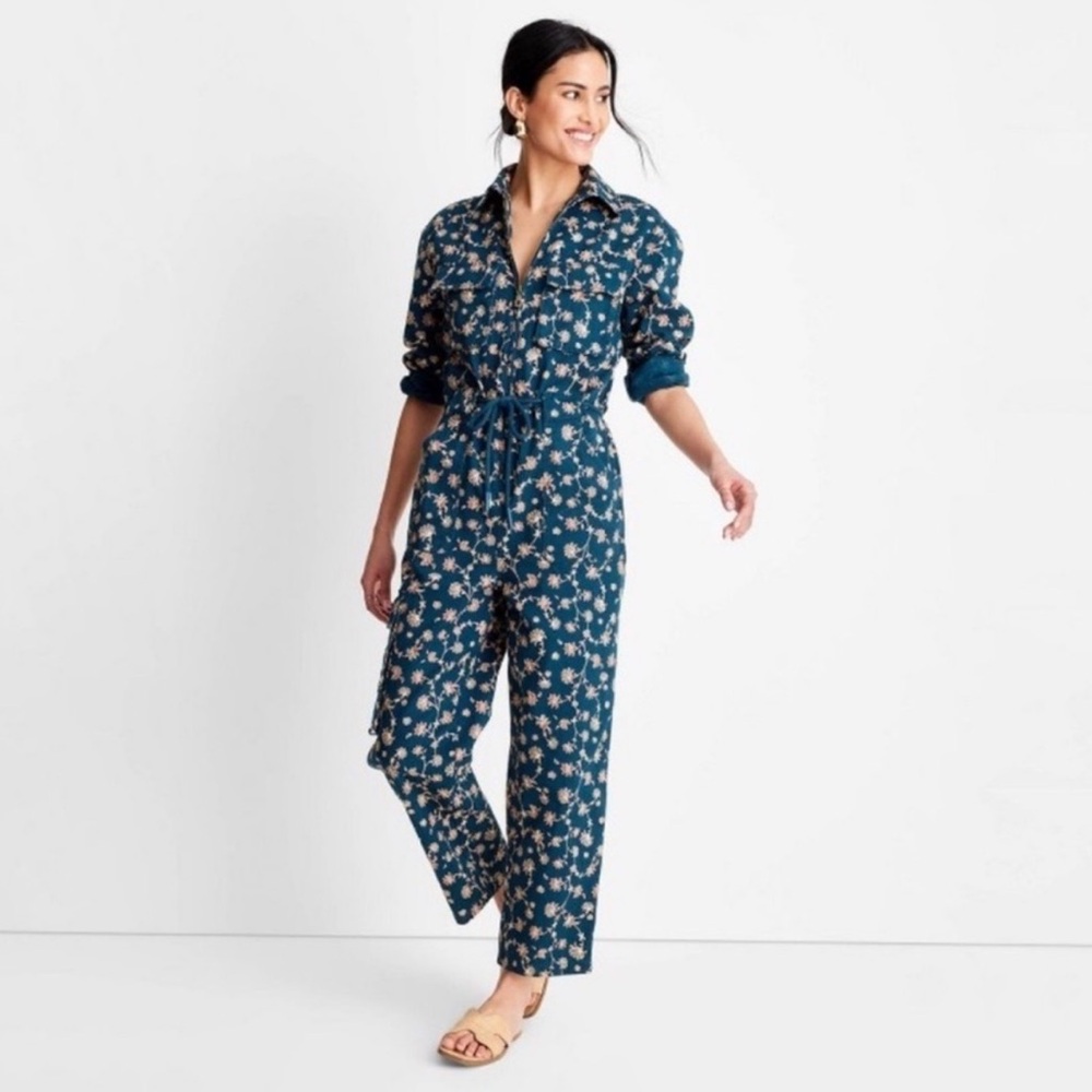 Floral Blue Jumpsuit